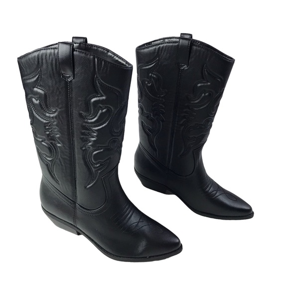 Soda Shoes - 🆕 Soda Women Cowgirl Cowboy Western Stitched Boots Pointy Toe Knee High RENO 11